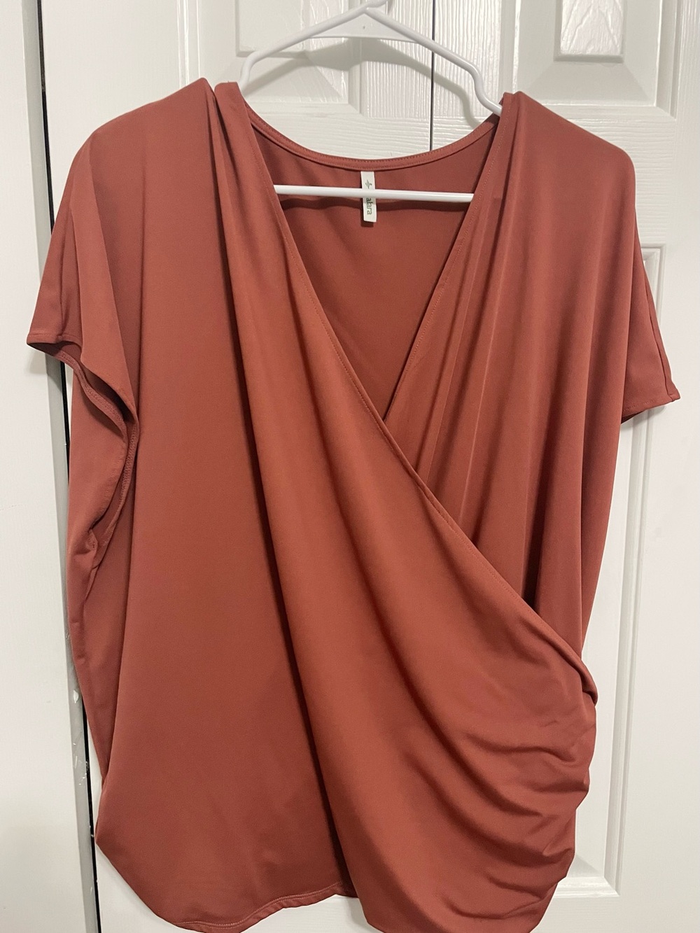 HALARA Rust Wrap-Style V-Neck Top